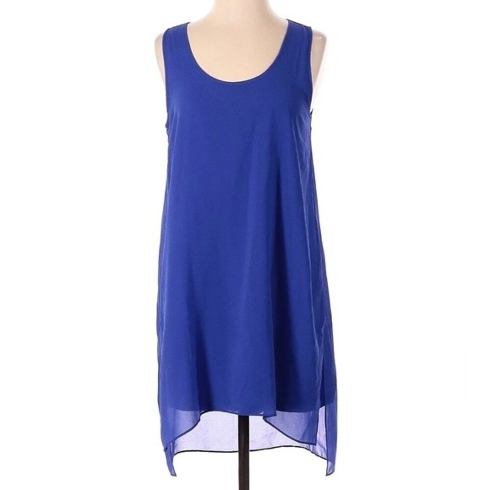 Catherine Malandrino blue sheer overlay dress size medium
